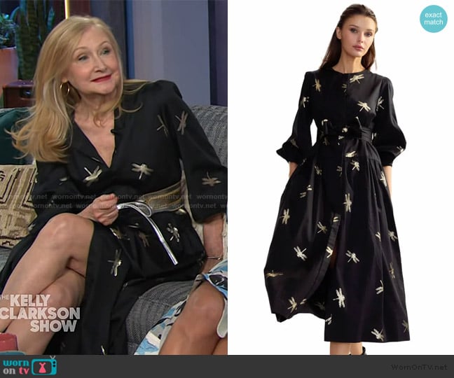 Cynthia Rowley Cotton Sateen Shirt Dress worn by Patricia Clarkson on The Kelly Clarkson Show