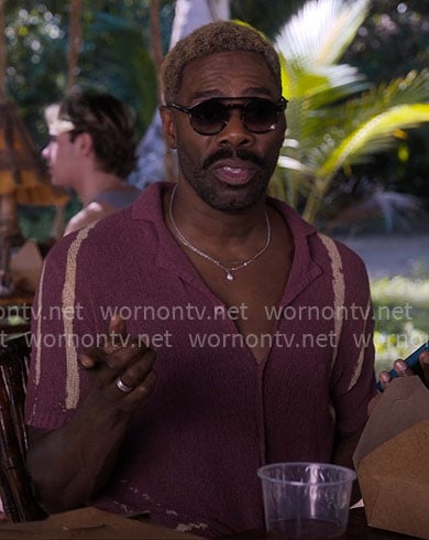 Danny’s purple tie-dye knit shirt on The Four Seasons