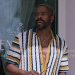 Danny’s striped crochet knit shirt on The Four Seasons