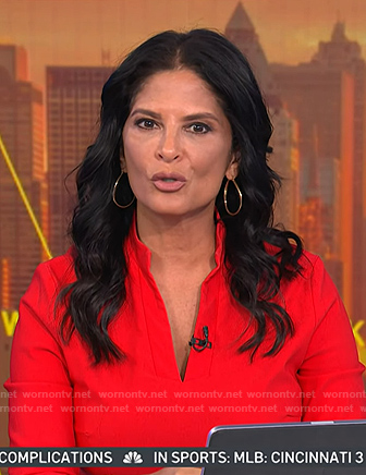 Darlene’s red v-neck sheath dress on Today