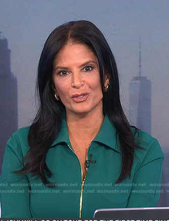 Darlene’s teal green zip neck dress on Today
