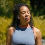 Dawn’s blue and orange tank top and leggings set on Forever