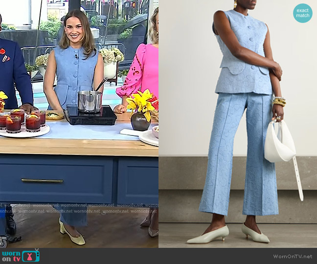 Destree Marianne Frayed Denim Vest worn by Meredith Hayden on Today