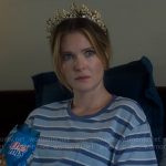 Devon’s blue striped t-shirt and crown on Sirens