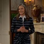 Diane’s navy striped polo top and skirt set on The Young and the Restless