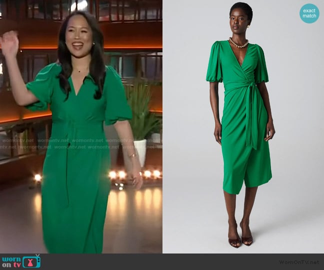 Diane von Furstenberg Paisley Wrap Dress worn by Ana Huang on The Kelly Clarkson Show
