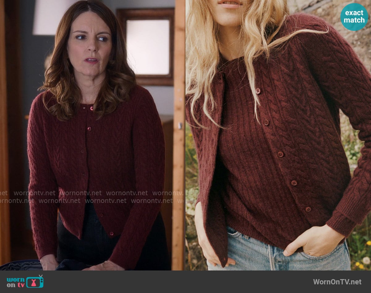 Doen Danae Cardigan worn by Kate (Tina Fey) on The Four Seasons