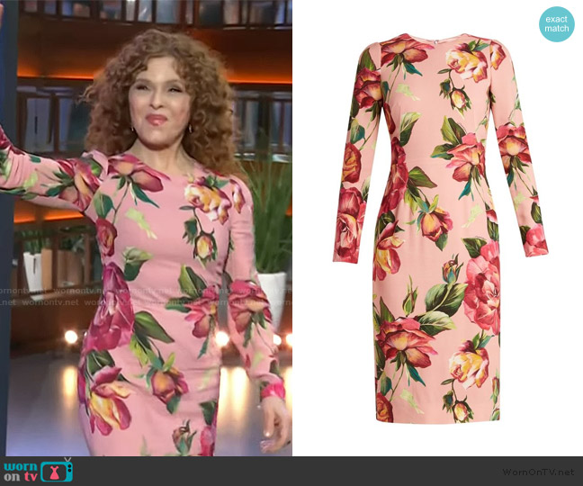 Dolce & Gabbana Floral Print Sheath Dress worn by Bernadette Peters on The Kelly Clarkson Show