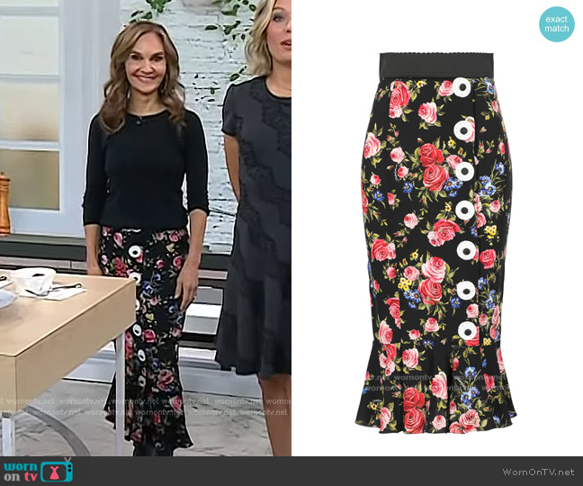 Dolce & Gabbana Floral Skirt worn by Joy Bauer on Today