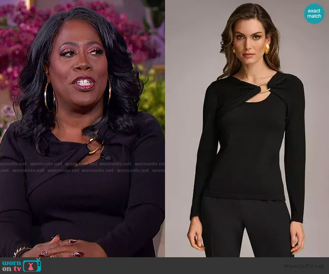 Donna Karan Cutout Sweater With Hardware Detail worn by Sheryl Underwood on The Jennifer Hudson Show