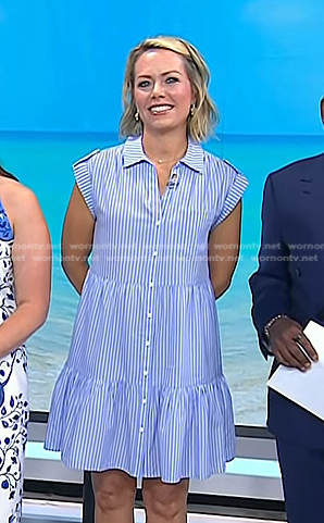 Dylan’s blue stripe cotton shirtdress on Today