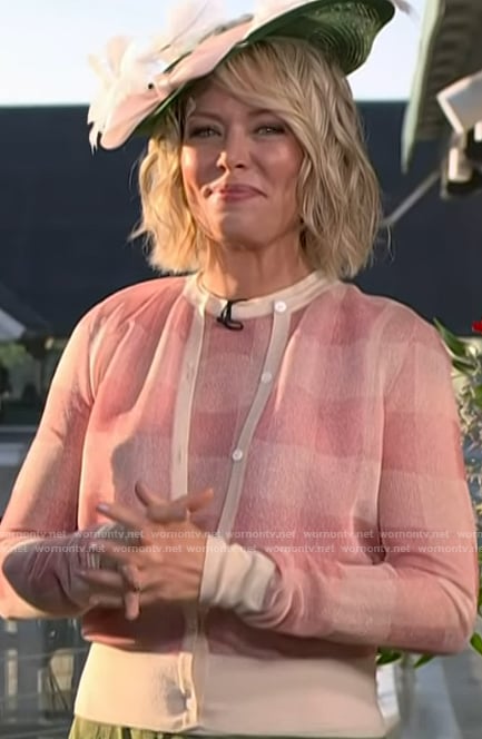 Dylan’s pink check cardigan on Today
