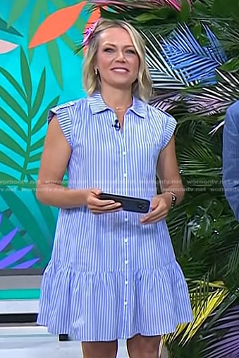 Dylan’s blue stripe cotton shirtdress on Today