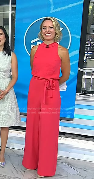 Dylan’s red tie waist jumpsuit on Today