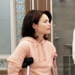 Elizabeth’s peach orange hoodie on General Hospital