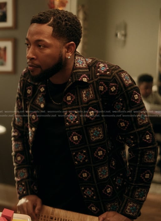 Emmett’s crochet knit jacket on The Chi