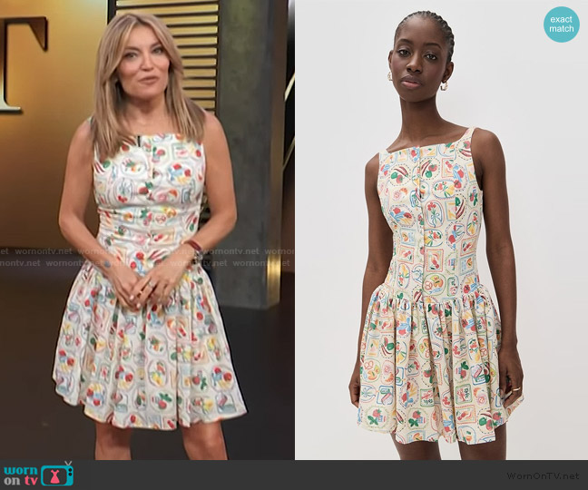 En Saison Nayeli Printed Mini Dress worn by Kit Hoover on Access Hollywood