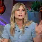 Erin’s blue short sleeve jumpsuit on The Kelly Clarkson Show