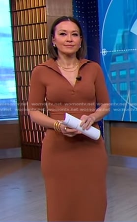 Eva’s brown polo dress on Good Morning America