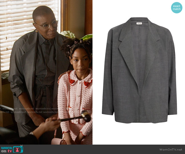Fear of God Cotton-Wool California Blazer in melange titanium worn by Henrietta Wilson (Aisha Hinds) on 9-1-1