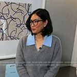 Florence Shin’sa grey collared sweater on Today
