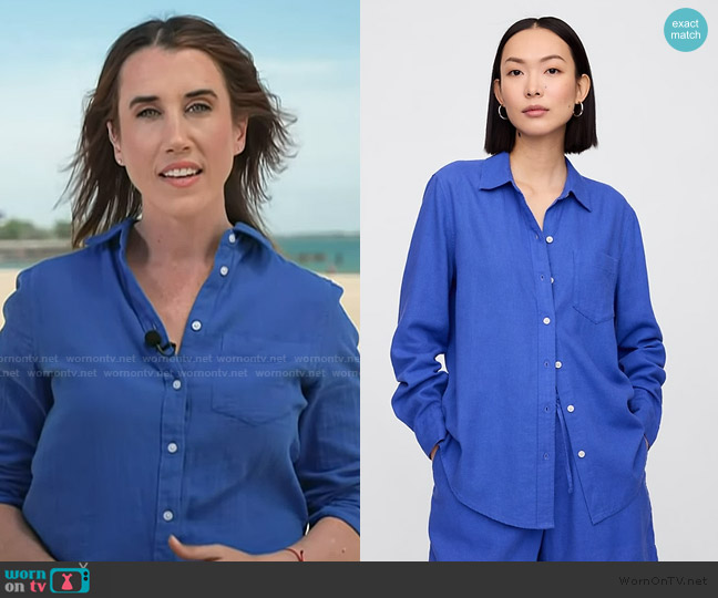 Gap Linen-Blend Easy Shirt worn by Maggie Vesper on NBC News Daily