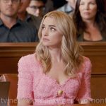 Georgia’s pink tweed button front dress on Ginny & Georgia