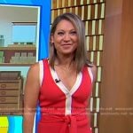 Ginger’s red contrast trim knit dress on Good Morning America