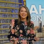 Ginger’s black floral mini dress on Good Morning America