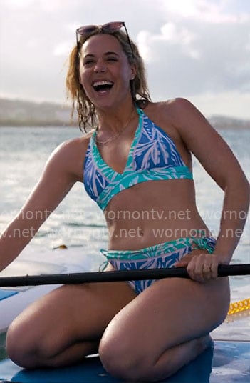 Ginny’s blue printed bikini on The Four Seasons