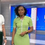 Zinhle’s green ribbed polo dress on NBC News Daily