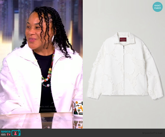 Poppy fil coupe jacquard jacket in Gucci worn by Dawn Staley on The View