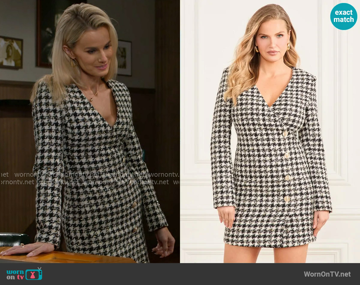 Guess Sevilla Tweed Dress worn by Vanessa McBride (Lauren Buglioli) on Beyond the Gates
