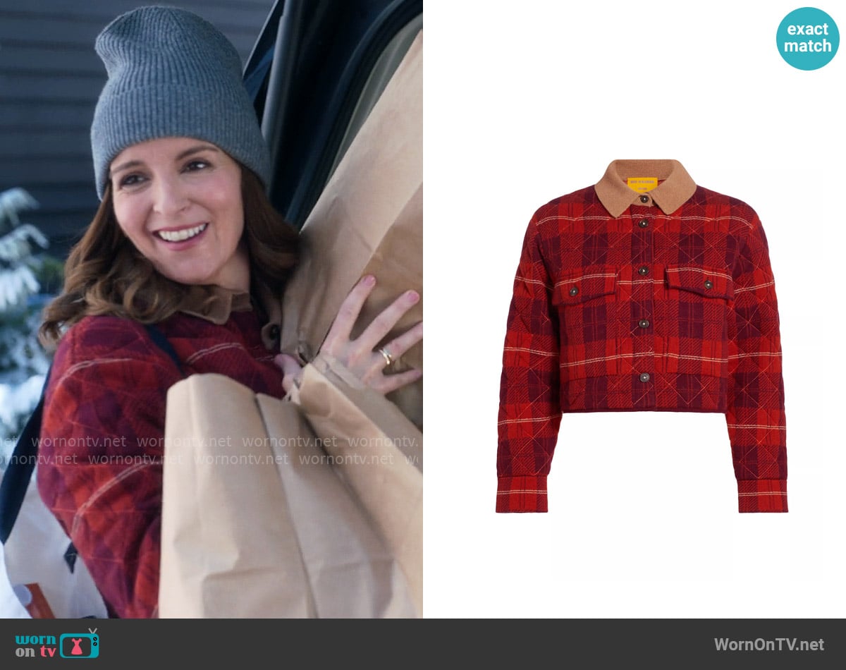 Guest in Residence Plaid Wool-Cashmere Crop Jacket worn by Kate (Tina Fey) on The Four Seasons