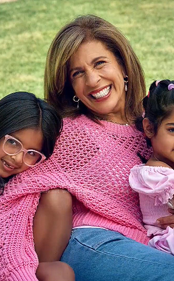 Hoda’s pink open knit sweater on Today