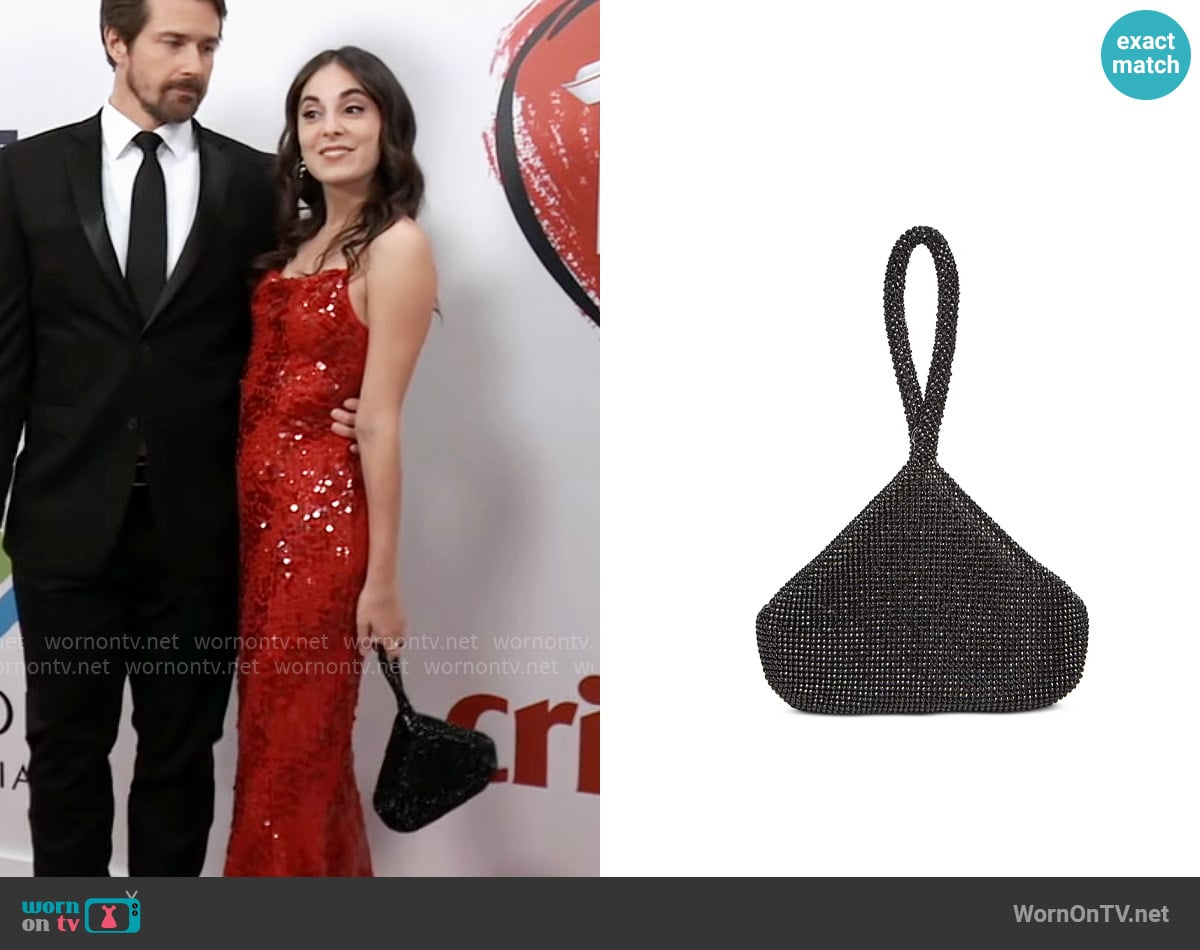 INC International Concepts Doris Sparkle Mesh Pouch worn by Molly Lansing-Davis (Kristen Vaganos) on General Hospital