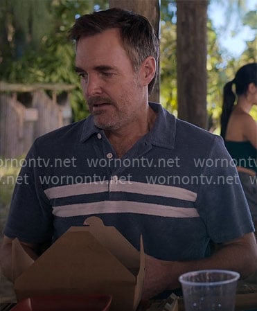 Jack’s blue polo shirt with white stripes on The Four Seasons