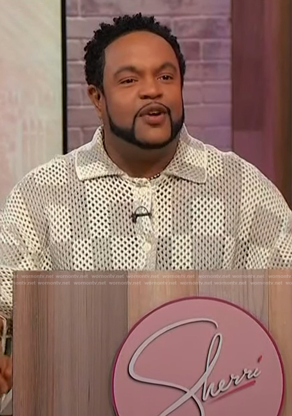 Jawn’s crochet knit shirt on Sherri