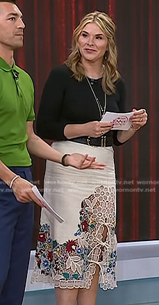 Jenna’s floral embroidered lace skirt on Today