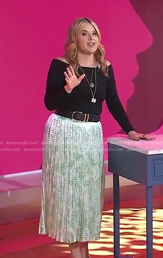 Jenna’s green print pleated skirt on Today