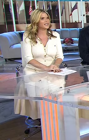 Jenna’s ivory ribbed knit dress on Today