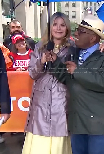 Jenna’s purple rain coat on Today