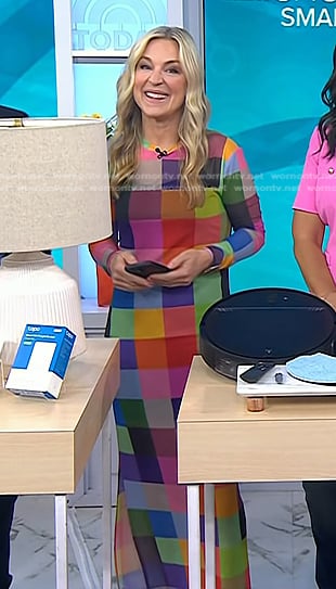 Jennifer Jolly’s multicolor check dress on Today