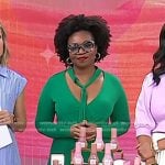 Jessica Cruel’s green tie neck dress on Today