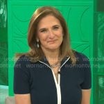 Jill Schlesinger’s navy zip front dress on CBS Mornings