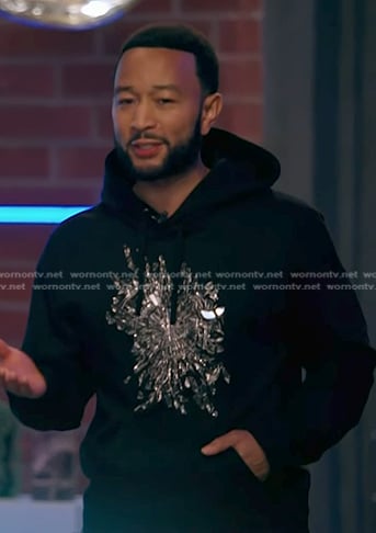 John Legend’s black embellished hoodie on The Voice