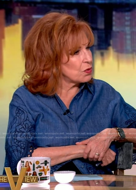 Joy’s chambray embroidered top on The View