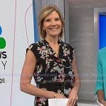 Kate’s black floral button front dress on NBC News Daily