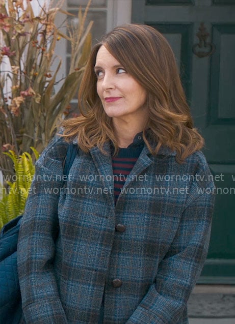 Kate’s blue checked coat on The Four Seasons