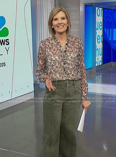 Kate’s floral blouse and pants on NBC News Daily